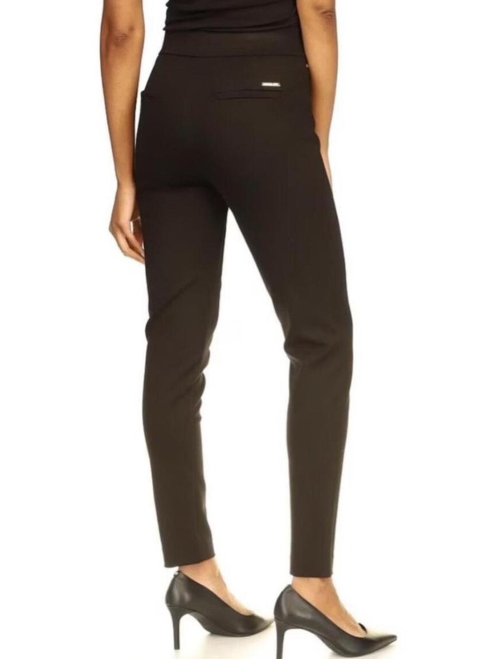 Michael Michael Kors Black Pull-On Ankle Pants Gold Hardware 1X Plus